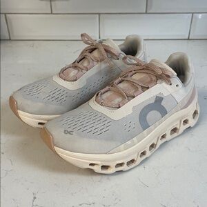 On Running Women's Cloudmonster Women's Sneakers in Moon | Fawn Size 8